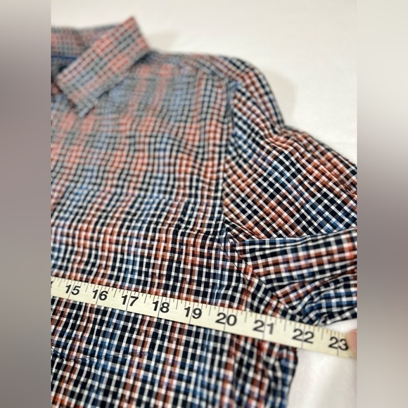 PERRY ELLIS Men's Slim Fit Stretch Multi-Color Long Sleeve Button Shirt‎ Size L - Picture 9 of 10